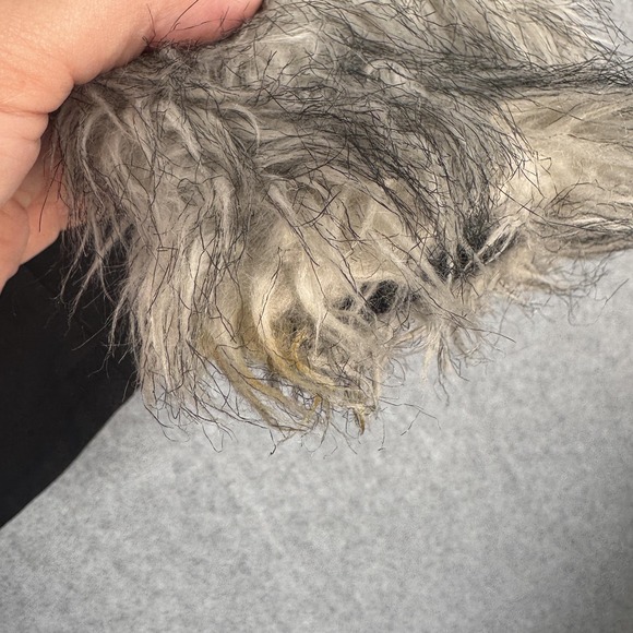 VTG Tripp NYC Jacket Womens M Black Faux Fur Goth Punk Hook Eye Asymmetrical Y2K - Picture 8 of 11